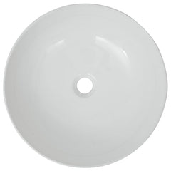 håndvask rund keramik 41,5 x 13,5 cm hvid