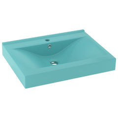luksuriøs håndvask m. vandhanehul 60x46 cm keramik mat lysegrøn