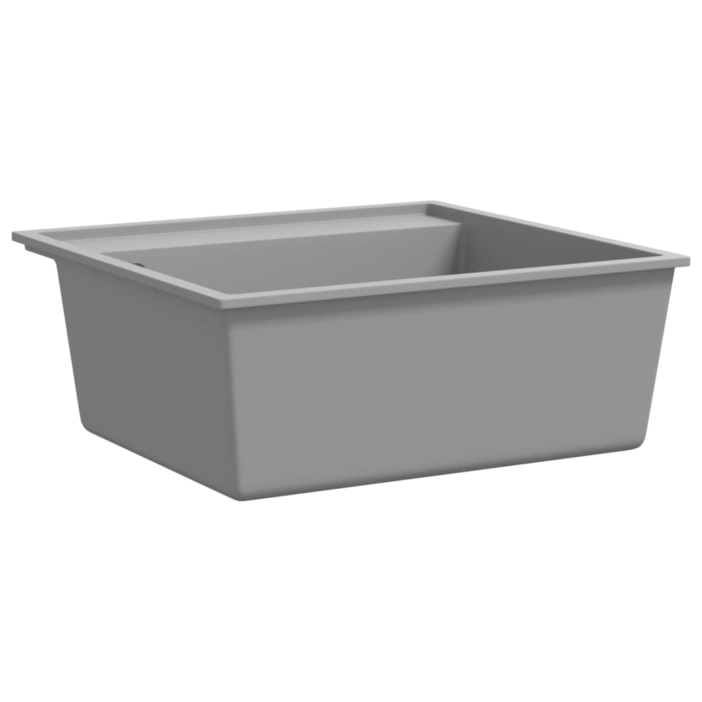 køkkenvask med overløbshul granit grå