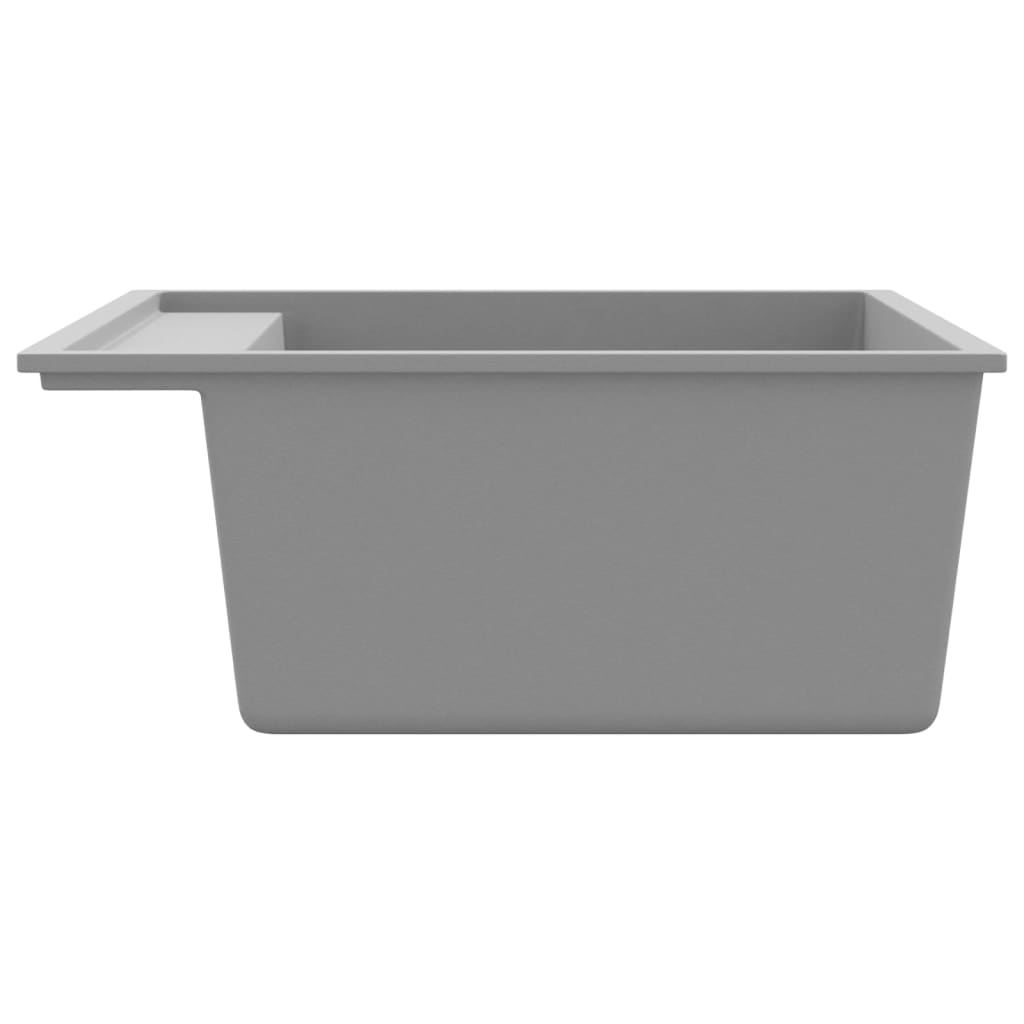 køkkenvask med overløbshul granit grå