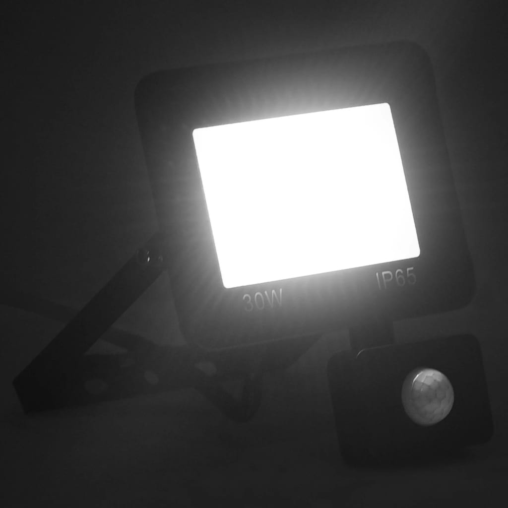 LED-projektør med sensor 30 W kold hvid