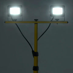 LED-projektør med stativ 2x10 W kold hvid