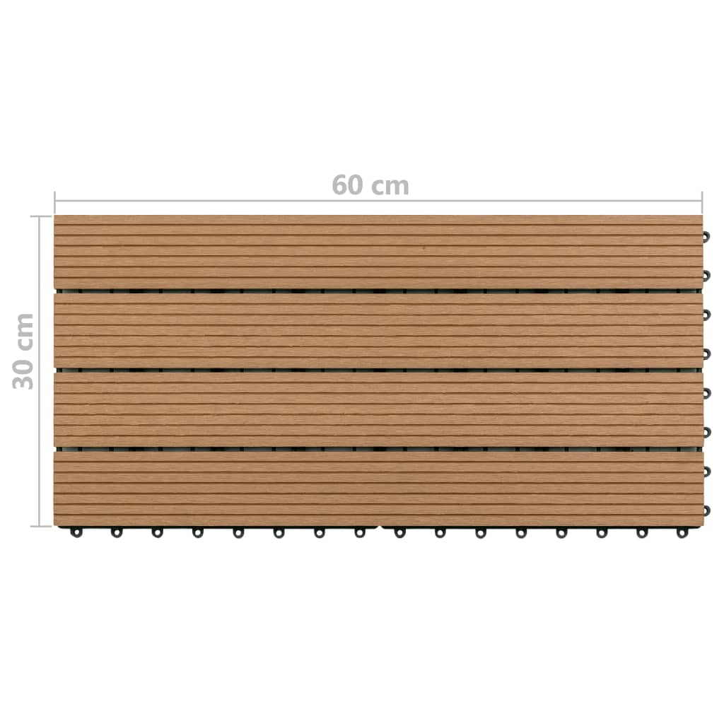 terrassefliser 6 stk. 60x30 cm 1,08 m² WPC sort