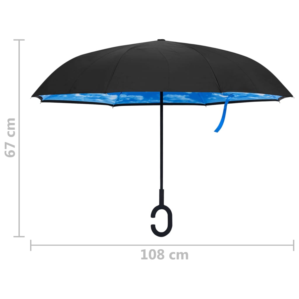 paraply 108 cm C-håndtag sort