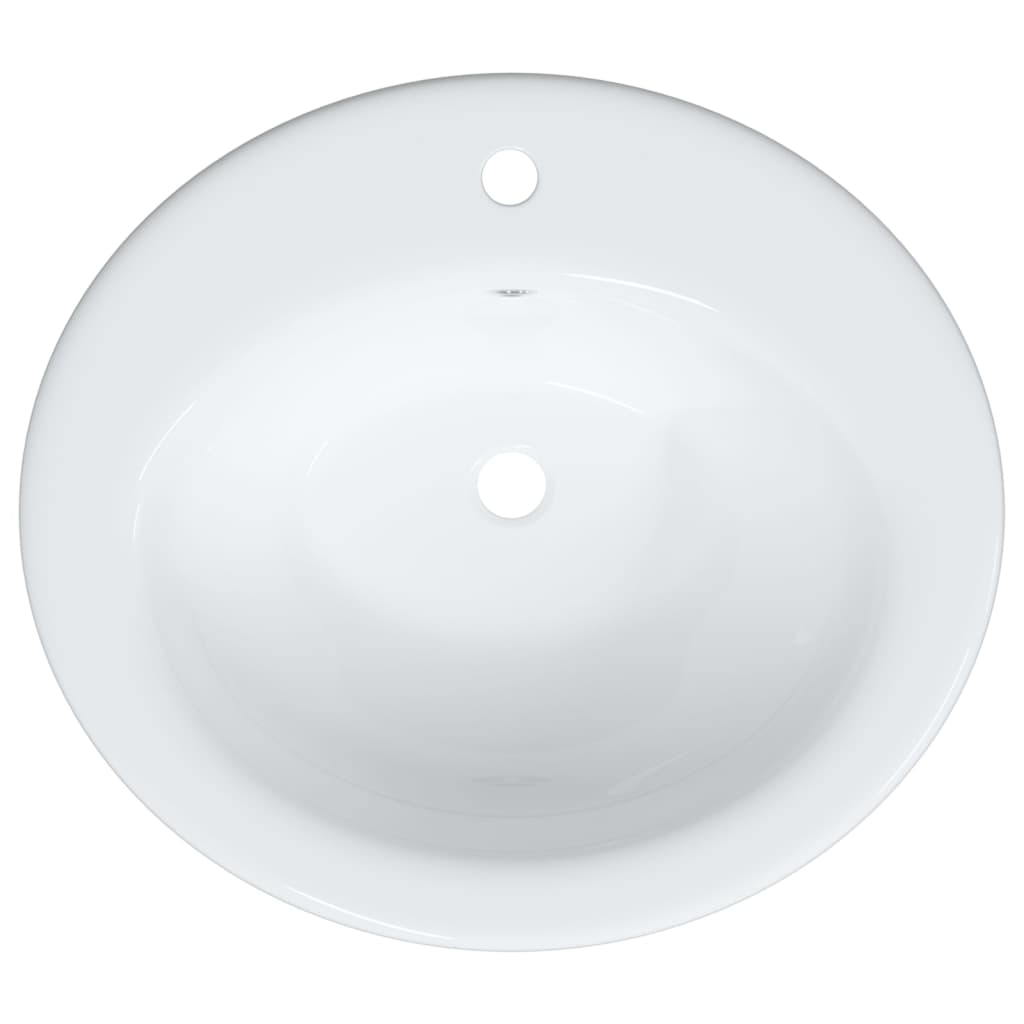 badeværelsesvask 52x46x20 cm oval keramisk hvid