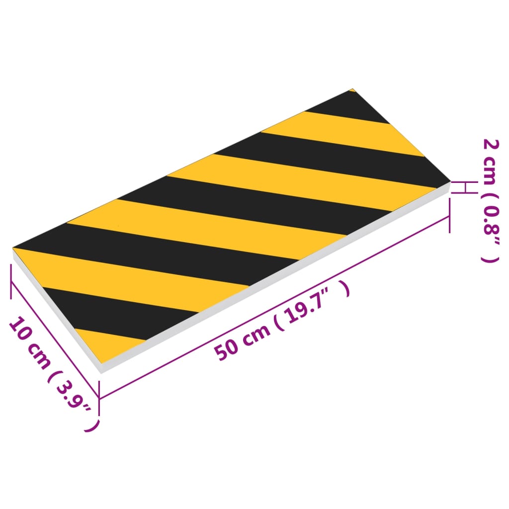 vægbeskyttere 6 stk. 50x10x2 cm EVA-skum gul og sort