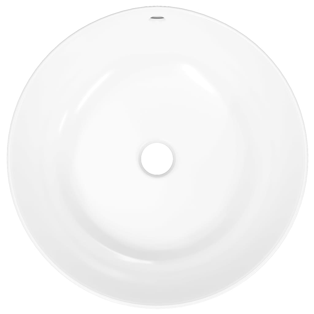 håndvask 44x17 cm keramik rund hvid