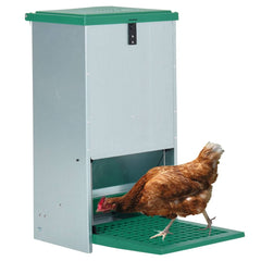 automatisk foderautomat til fjerkræ 20 kg med trædeplade