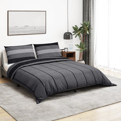 sengetøj 200x200 cm bomuld mørkegrå