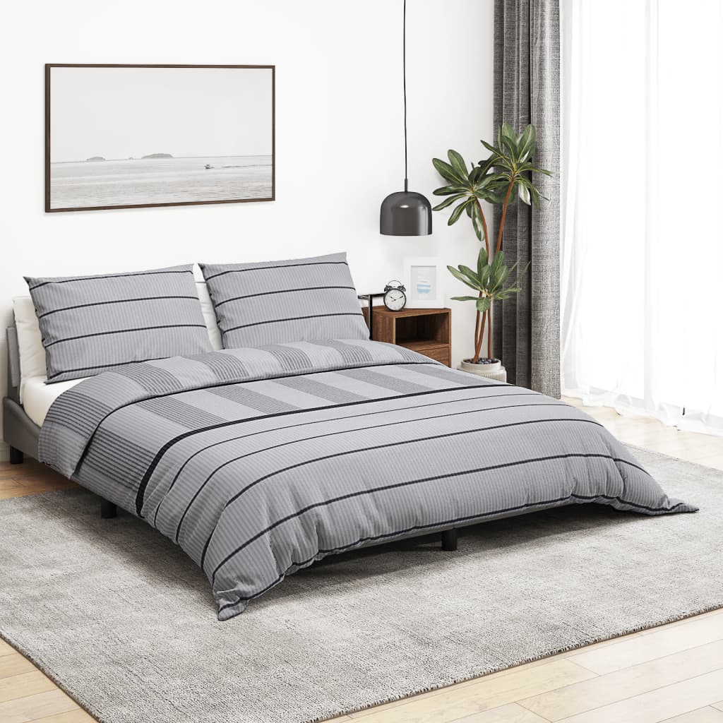 sengetøj 135x200 cm bomuld grå