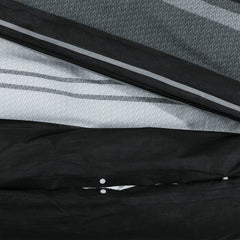 sengetøj 260x240 cm bomuld sort og hvid