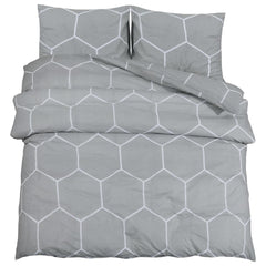 sengetøj 140x200 cm bomuld grå