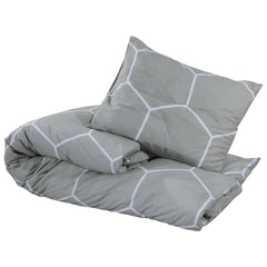 sengetøj 140x200 cm bomuld grå