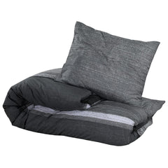 sengetøj 240x220 cm bomuld mørkegrå