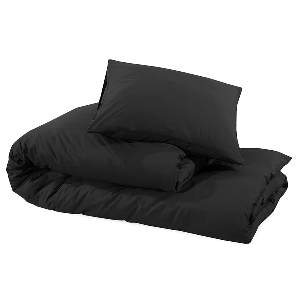 sengetøj 220x240 cm bomuld sort