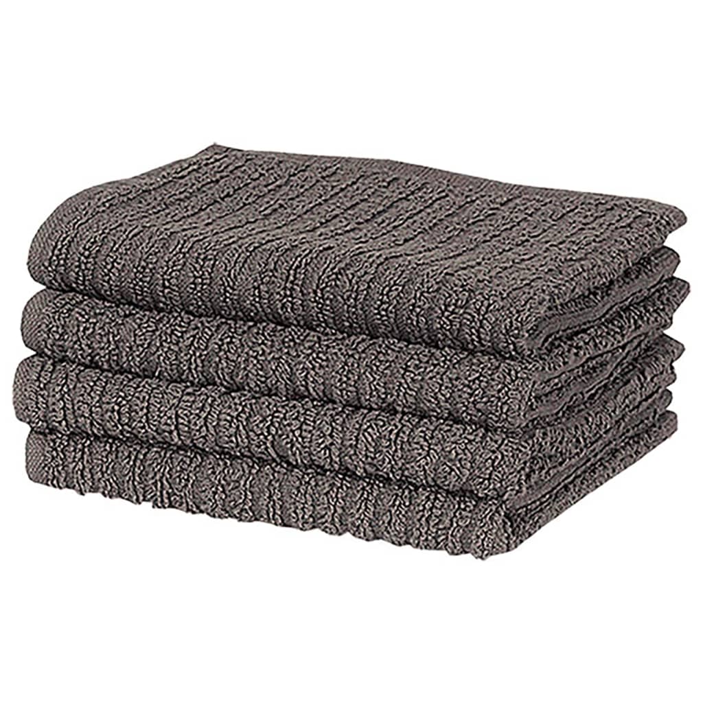 håndklædesæt 15 dele med ovnhandsker og grydelapper bomuld grå
