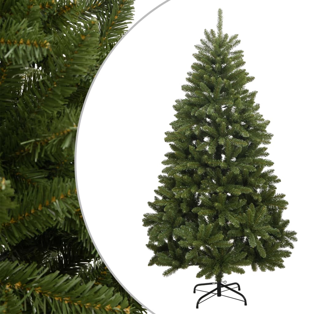 kunstigt juletræ med juletræsfod 120 cm hængslet grøn