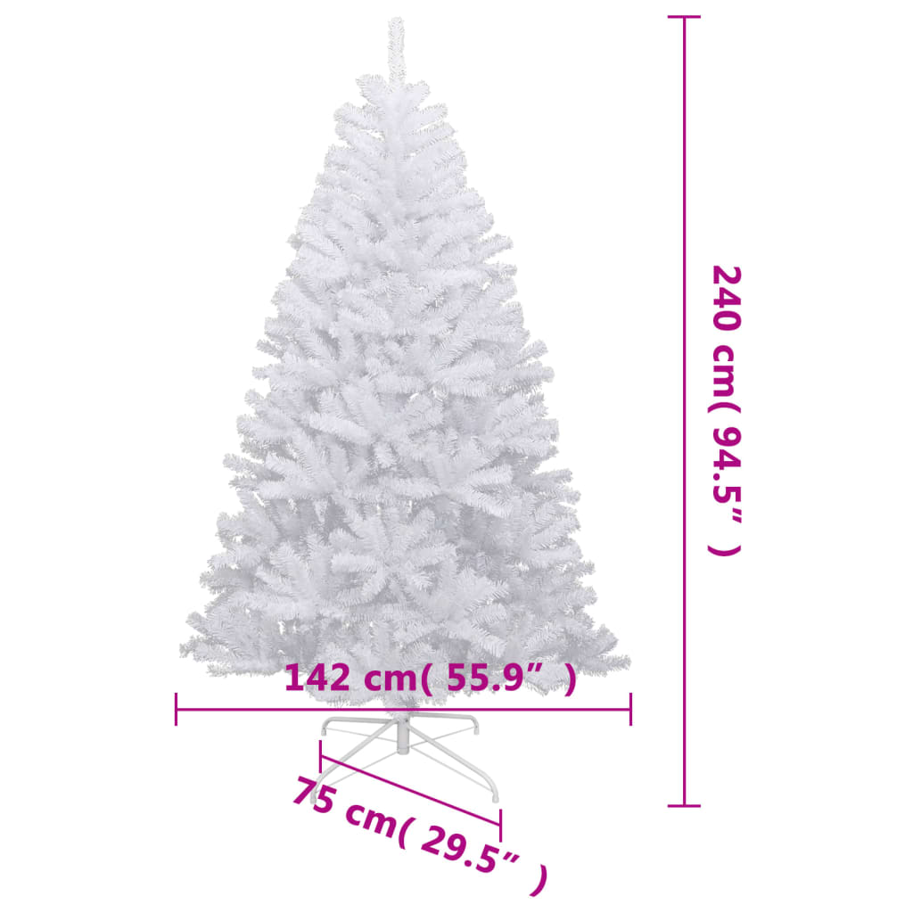 kunstigt juletræ med sne 240 cm hængslet