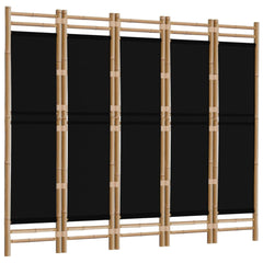 5-panels rumdeler 200 cm foldbar bambus og kanvas