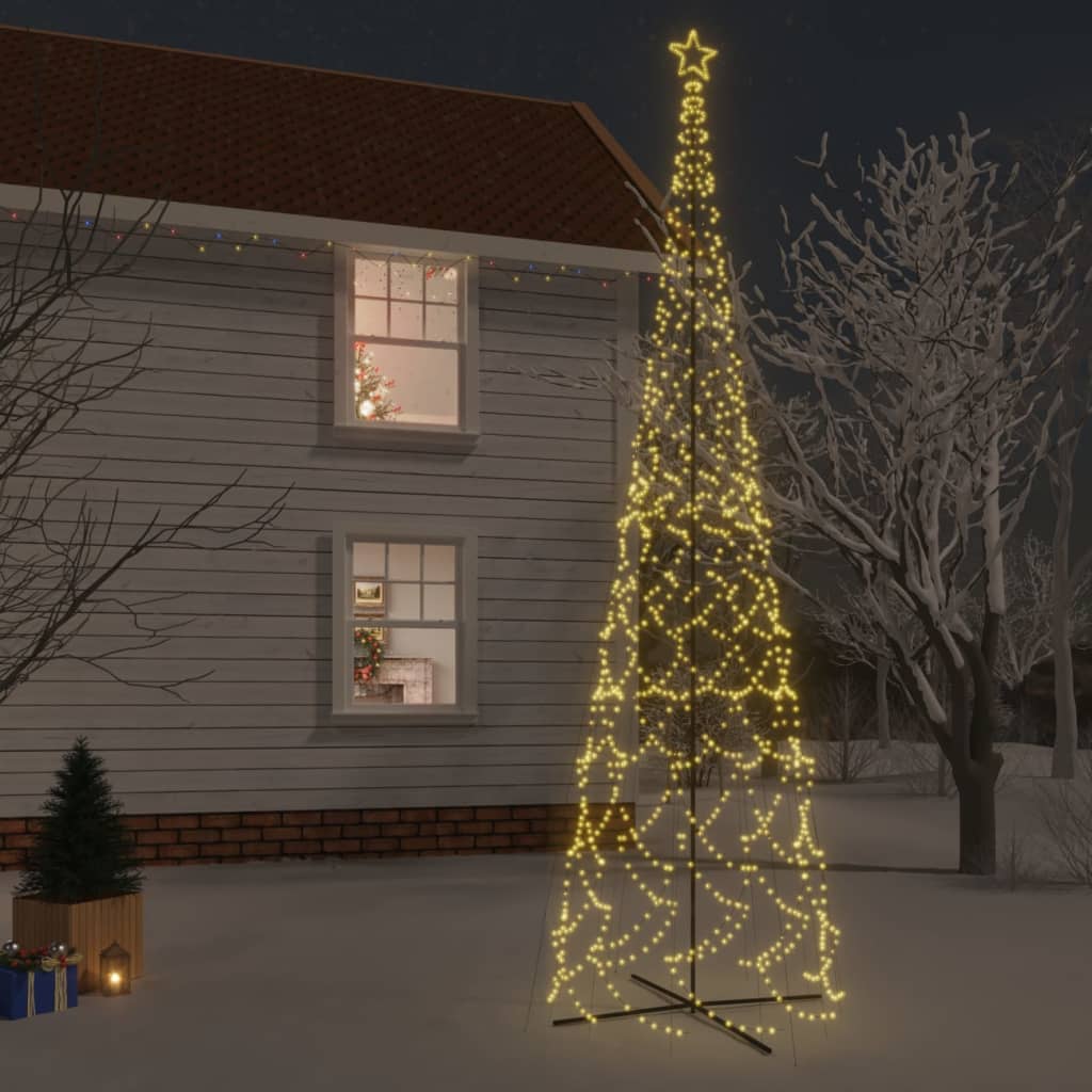 kegleformet juletræ 100x300 cm 500 LED'er koldt hvidt lys