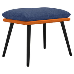 fodskammel 45x29,5x35 cm stof og kunstlæder blå og orange
