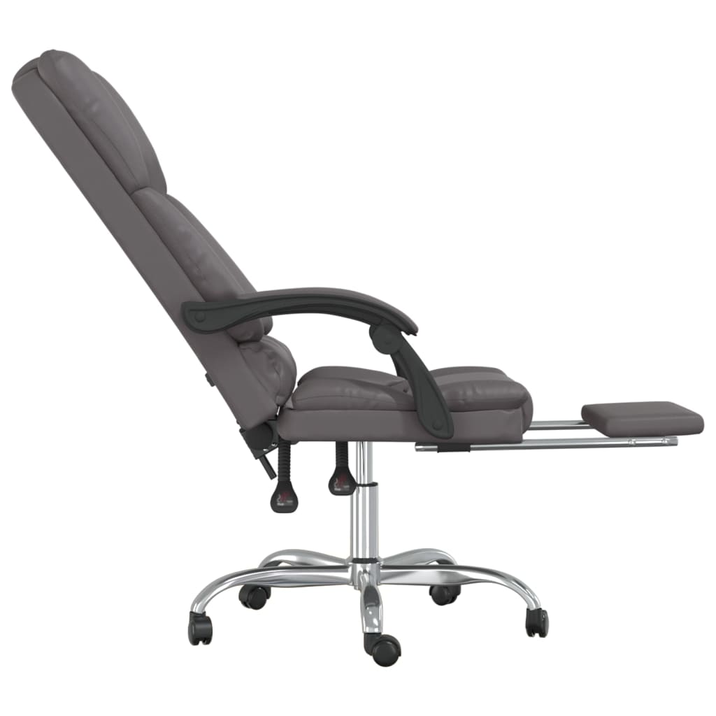 kontorstol med massagefunktion kunstlæder grå