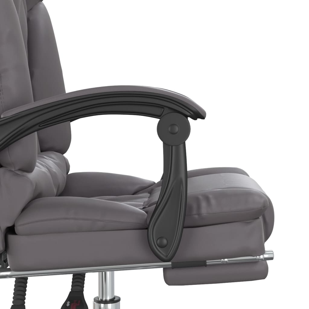 kontorstol med massagefunktion kunstlæder grå