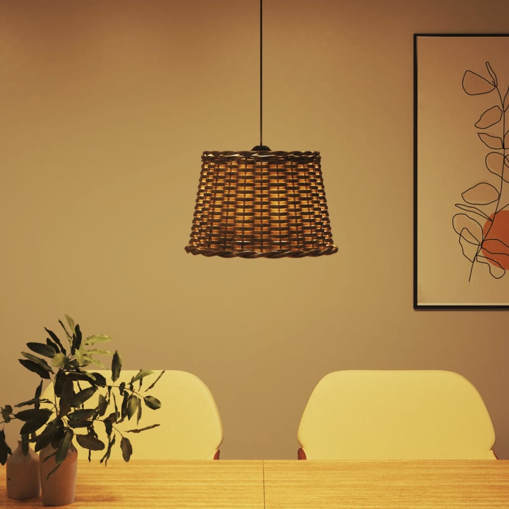 lampeskærm til loftlampe Ø40x26 cm flet brun