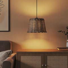 lampeskærm til loftlampe Ø30x20 cm flet brun