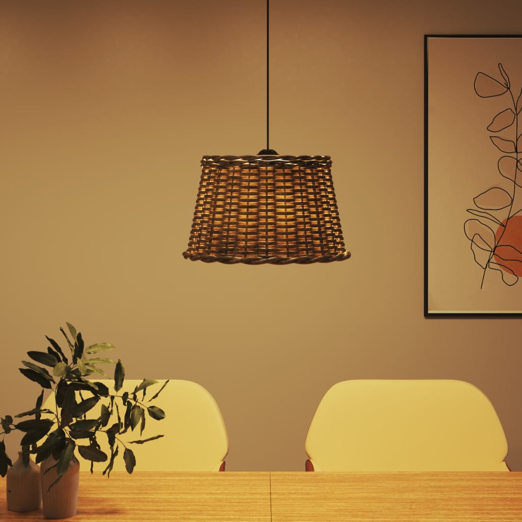 lampeskærm til loftlampe Ø45x28 cm flet brun