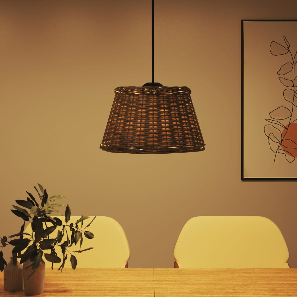 lampeskærm til loftlampe Ø50x30 cm flet brun