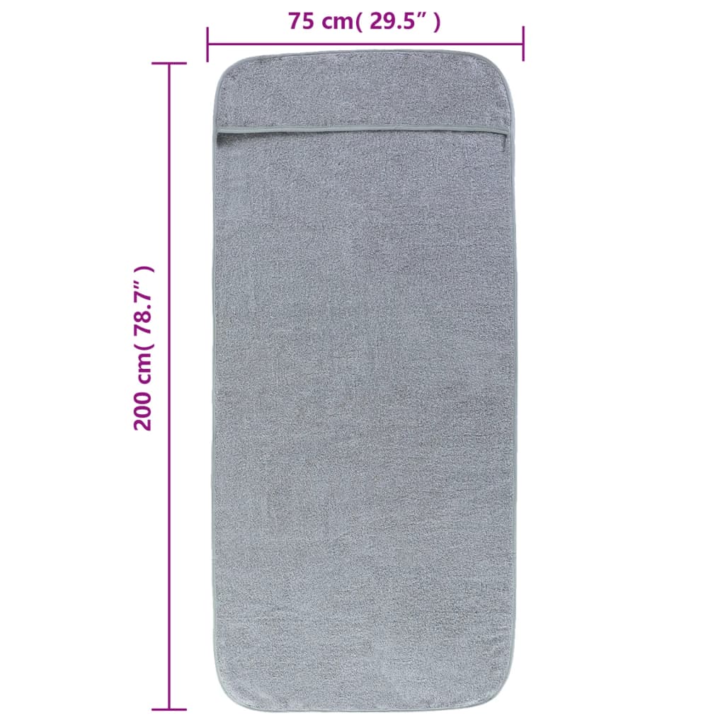 strandhåndklæder 2 stk. 75x200 cm 400 GSM stof grå