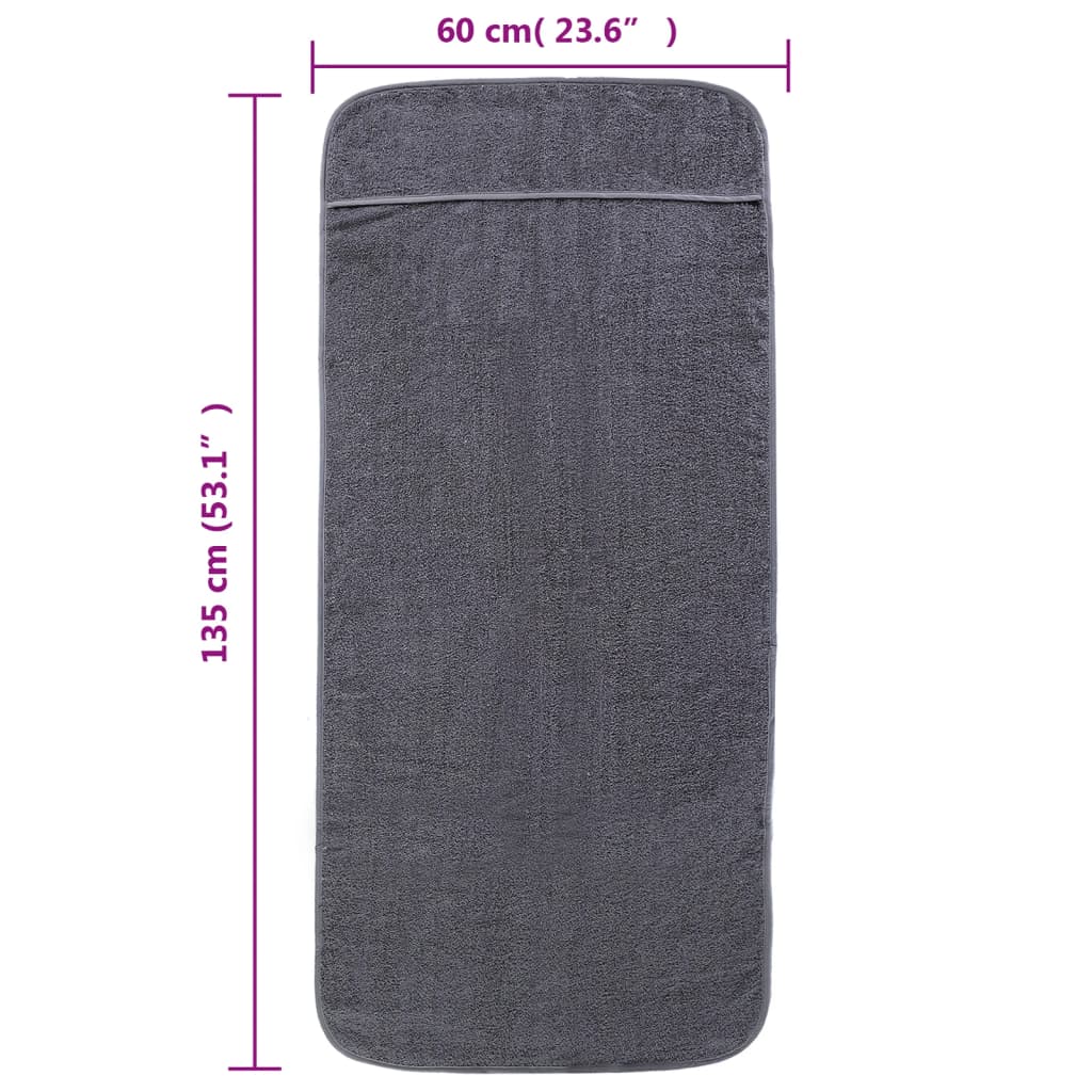 strandhåndklæder 2 stk. 60x135 cm 400 GSM stof antracitgrå
