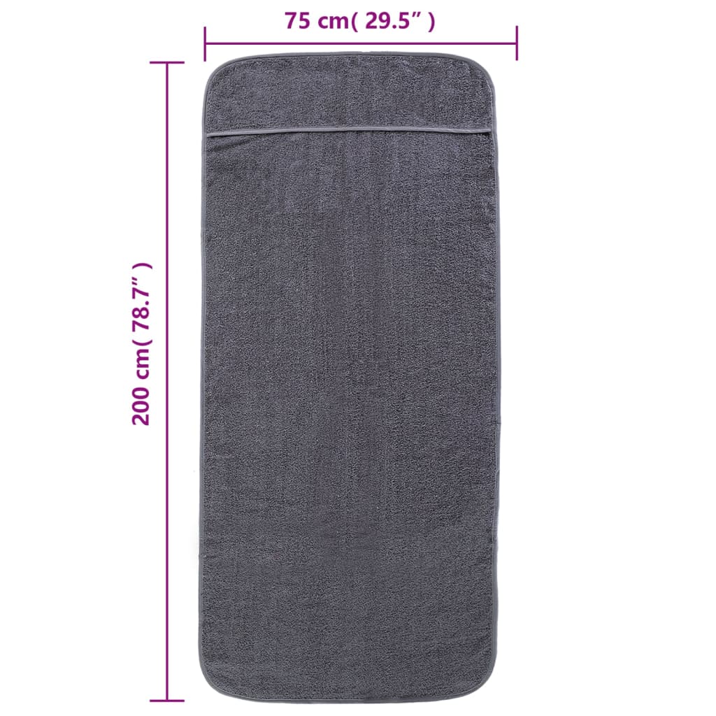 strandhåndklæder 2 stk. 75x200 cm 400 GSM stof antracitgrå
