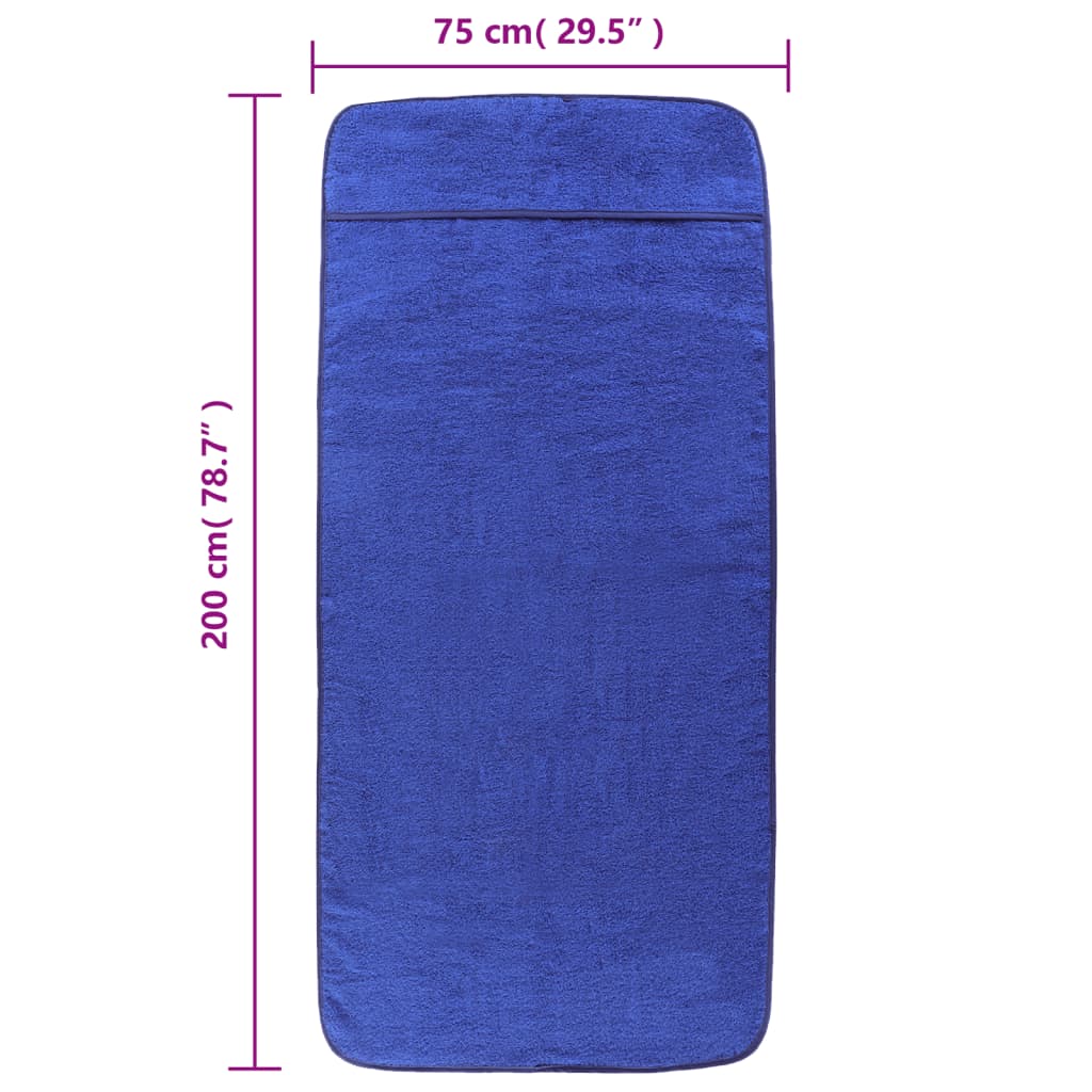strandhåndklæder 2 stk. 75x200 cm 400 GSM stof kongeblå