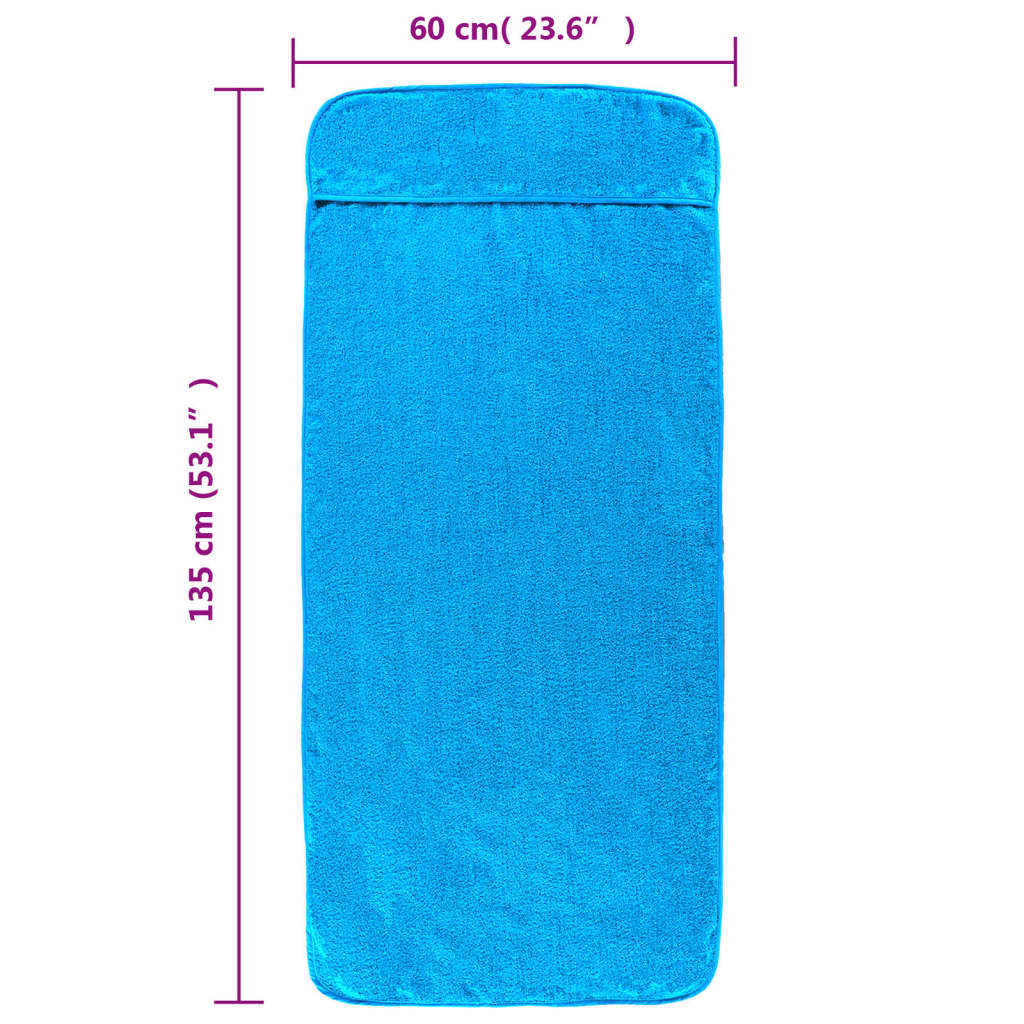 strandhåndklæder 2 stk. 60x135 cm 400 GSM stof turkis