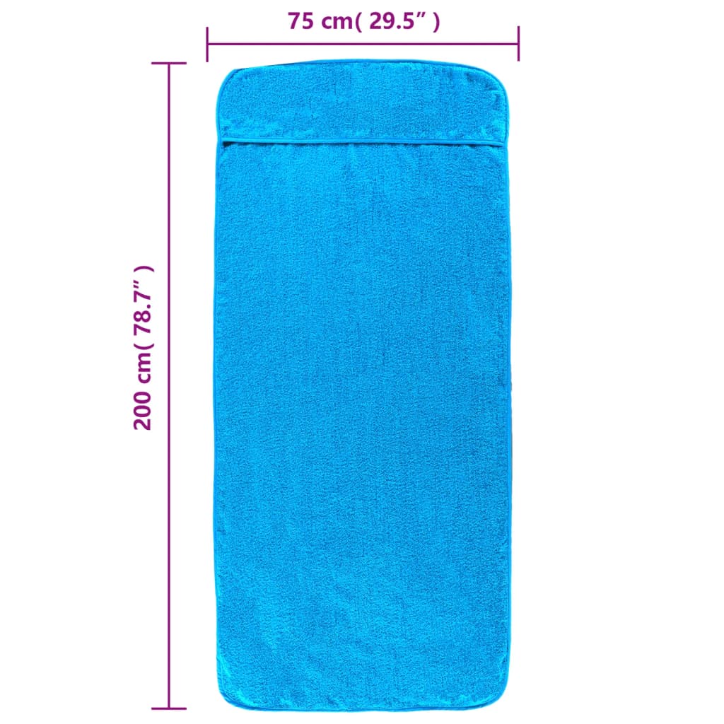 strandhåndklæder 2 stk. 75x200 cm 400 GSM stof turkis