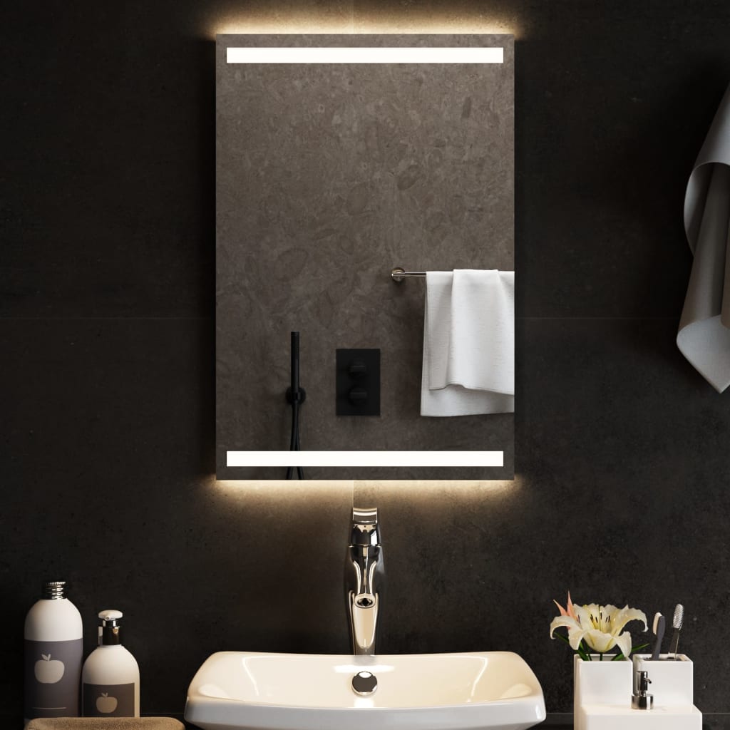 badeværelsesspejl med LED-lys 30x50 cm