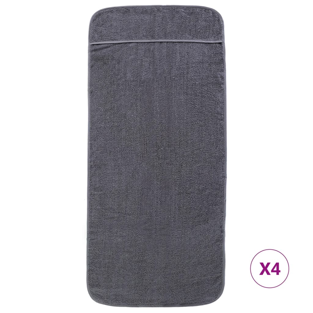 strandhåndklæder 4 stk. 60x135 cm 400 GSM stof antracitgrå