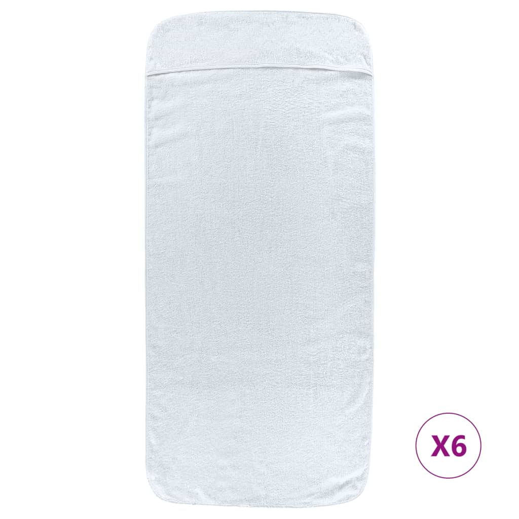 strandhåndklæder 6 stk. 60x135 cm 400 GSM stof hvid