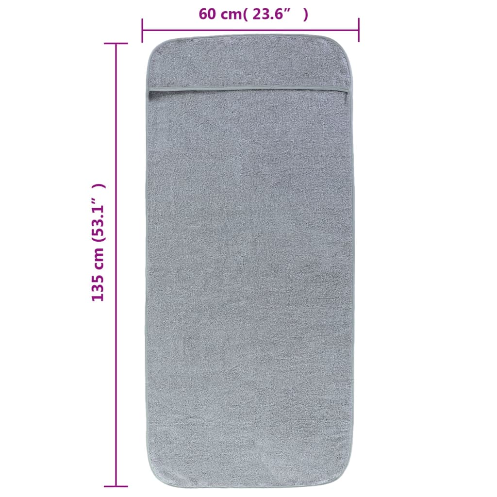 strandhåndklæder 4 stk. 60x135 cm 400 GSM stof grå