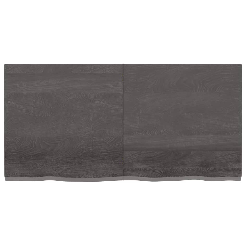 bordplade til badeværelse 120x60x4 cm massivt træ mørkegrå