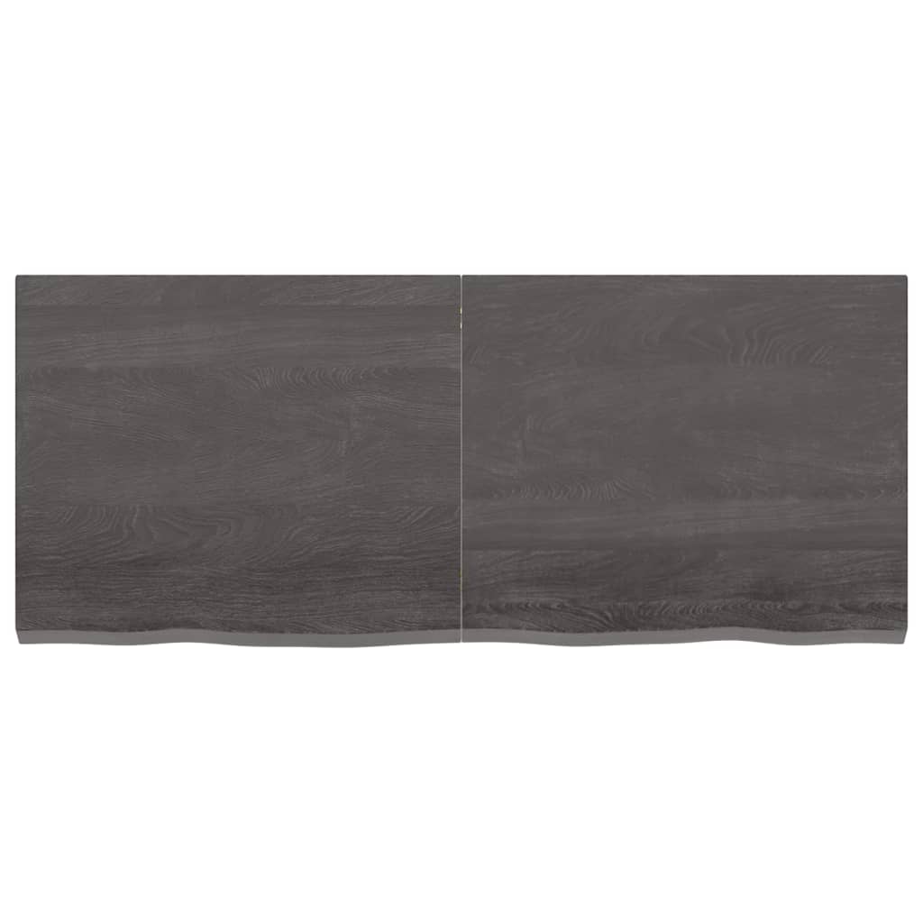 bordplade til badeværelse 120x50x4 cm massivt træ mørkegrå