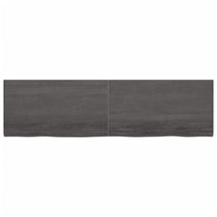 bordplade til badeværelse 220x60x4 cm massivt træ mørkegrå
