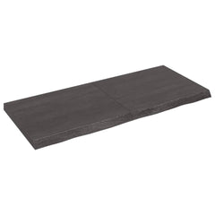 bordplade til badeværelse 140x60x6 cm massivt træ mørkegrå