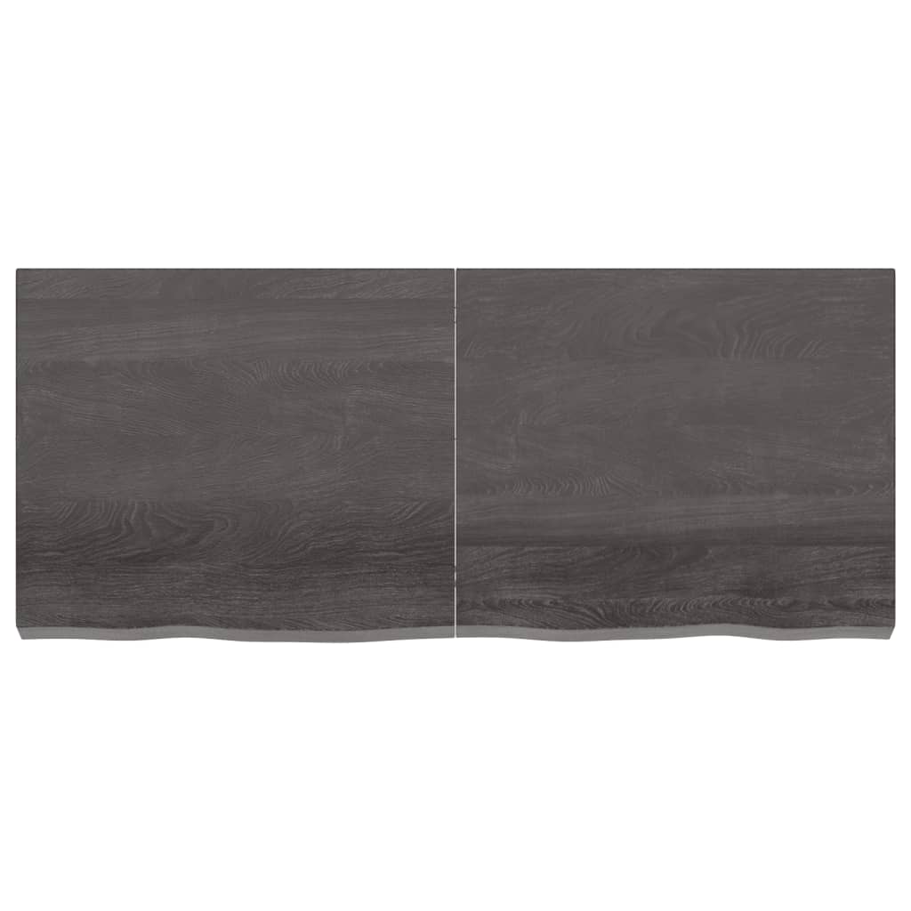 bordplade til badeværelse 140x60x6 cm massivt træ mørkegrå