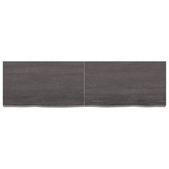 bordplade til badeværelse 140x40x6 cm massivt træ mørkegrå