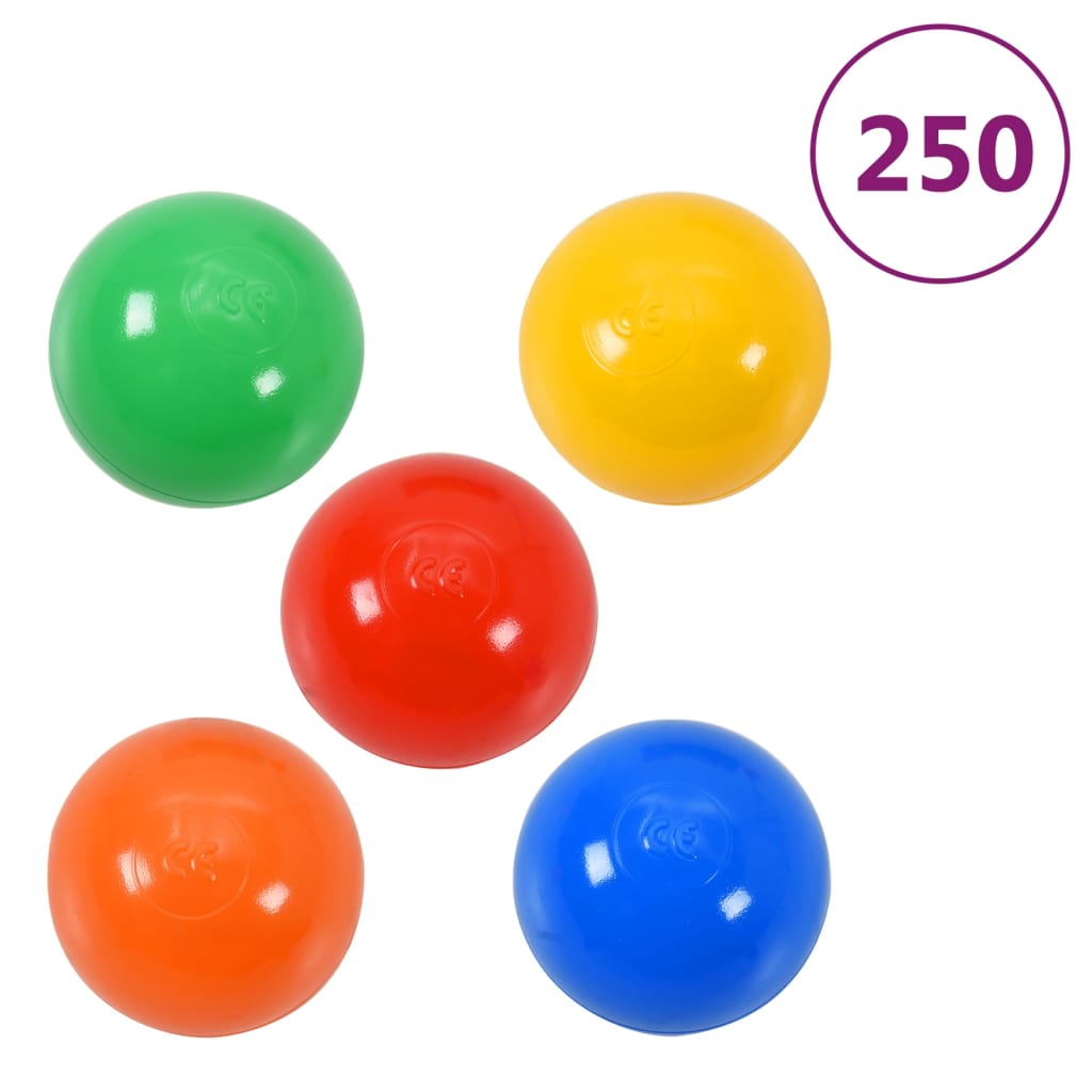 legetelt til børn med 250 bolde 255x80x100 cm flerfarvet