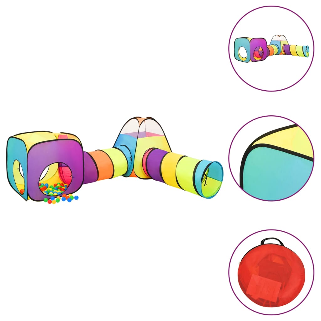 legetelt til børn 190x264x90 cm 250 bolde flerfarvet