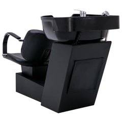 frisørstol med vask 137x59x82 cm kunstlæder sort